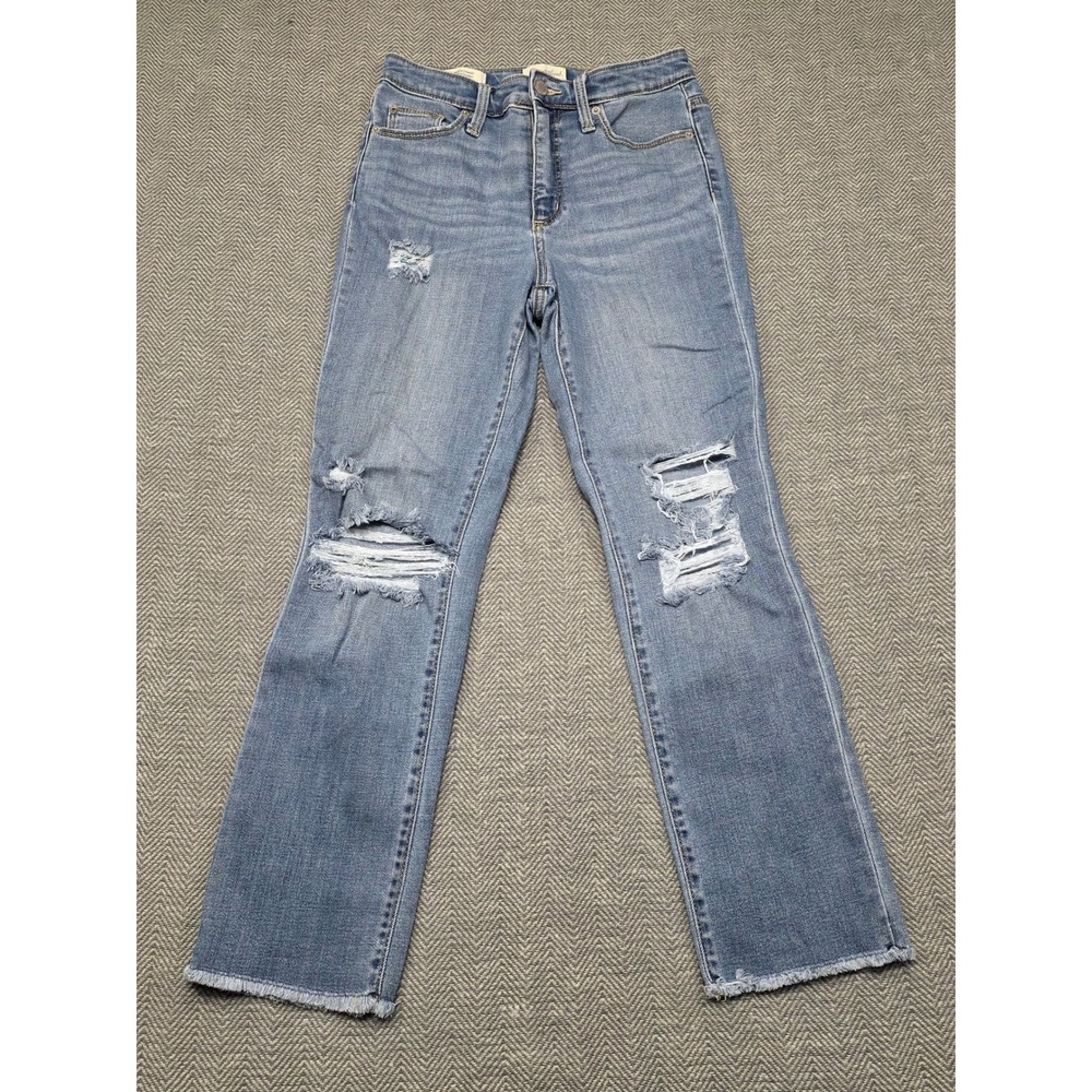 Universal Thread High Rise Slim Straight Distressed Jeans Blue Size 2/26